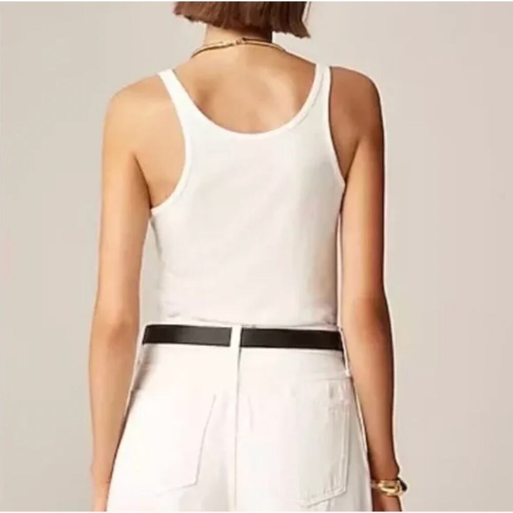J. Crew Henley tank top in stretch linen blend NWT - Picture 2 of 7